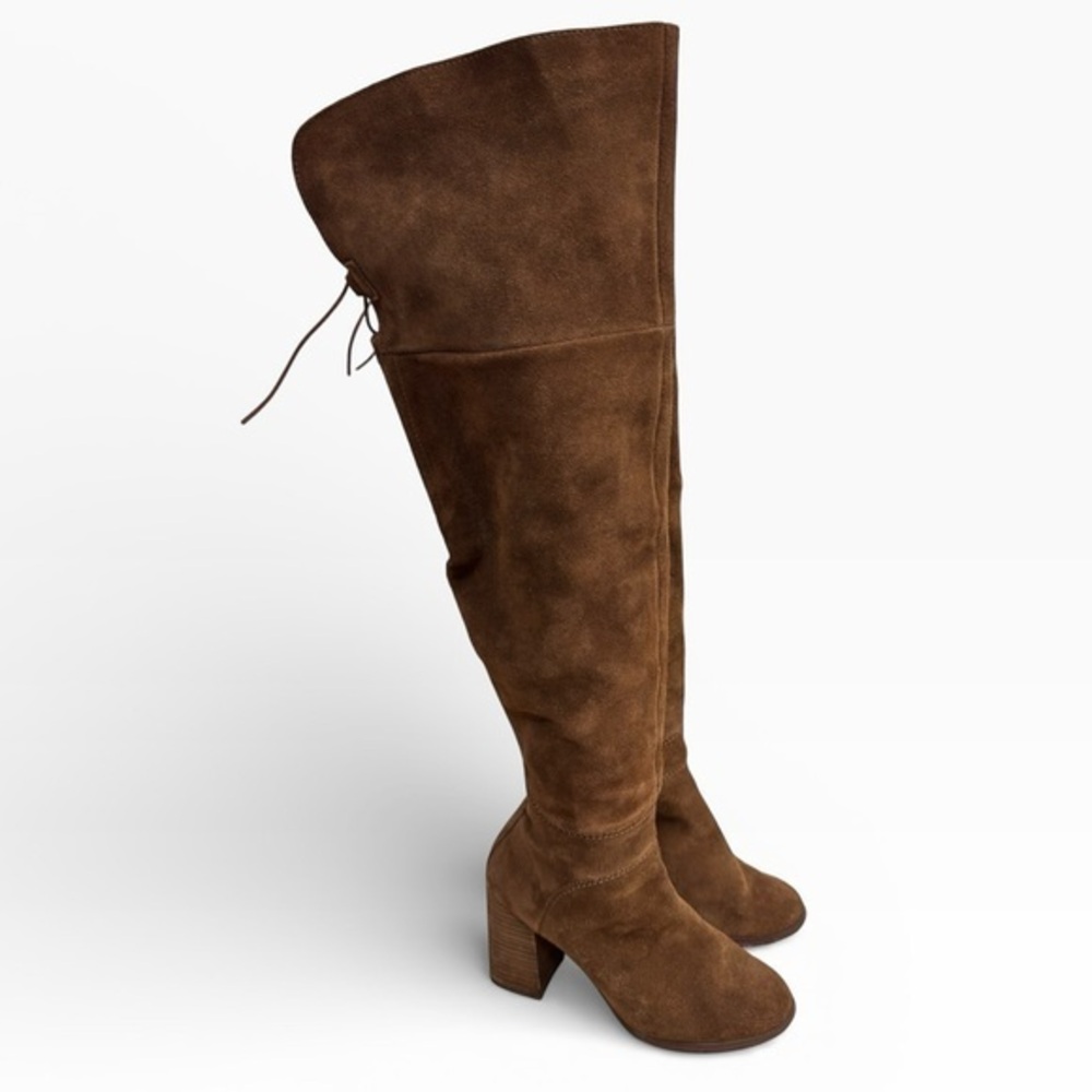 Steve Madden Novela Brown Suede Over The Knee Boots Size US 8 Heeled Tall